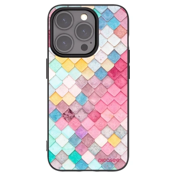 Picasee Μαύρη θήκη σιλικόνης για Apple iPhone 15 Pro - Colorful roof