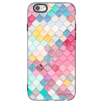 Picasee Μαύρη θήκη σιλικόνης για Apple iPhone 6/6S - Colorful roof