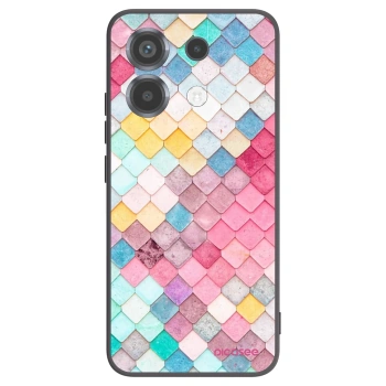 Picasee Μαύρη θήκη σιλικόνης για Xiaomi Poco X6 - Colorful roof