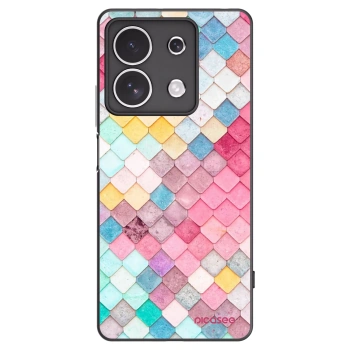 Picasee Μαύρη θήκη σιλικόνης για Xiaomi Redmi Note 13 4G - Colorful roof