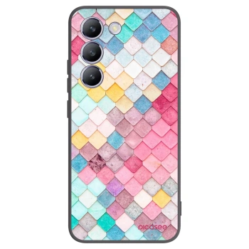 Picasee Μαύρη θήκη σιλικόνης για Vivo V40 SE 5G - Colorful roof