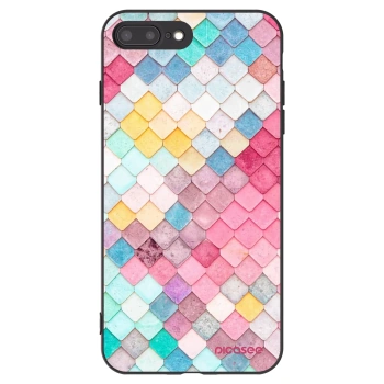 Picasee Μαύρη θήκη σιλικόνης για Apple iPhone 8 Plus - Colorful roof