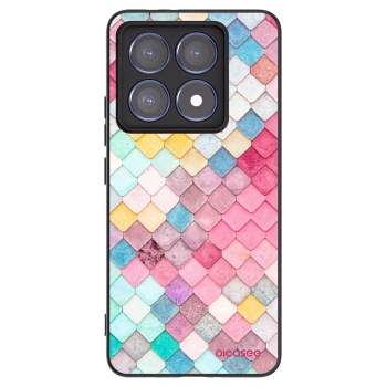 Picasee Μαύρη θήκη σιλικόνης για Xiaomi 14T Pro - Colorful roof