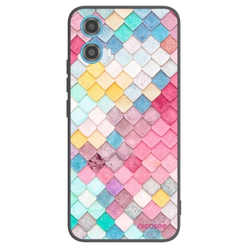 Picasee Μαύρη θήκη σιλικόνης για Motorola Moto G34 5G - Colorful roof