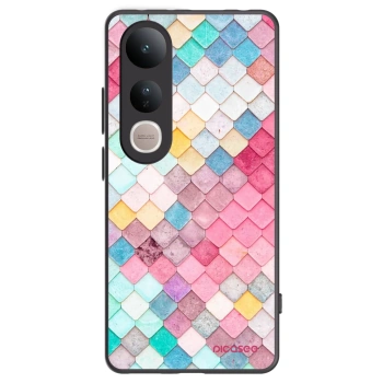 Picasee Μαύρη θήκη σιλικόνης για Vivo V50 Lite 5G - Colorful roof