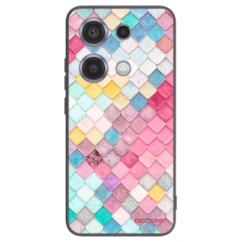 Picasee Μαύρη θήκη σιλικόνης για Xiaomi Redmi Note 14S - Colorful roof