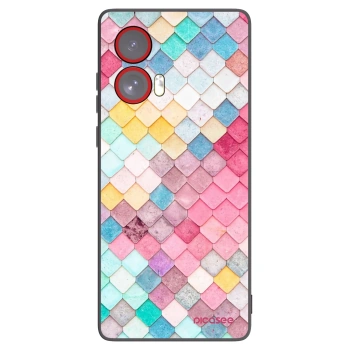 Picasee Μαύρη θήκη σιλικόνης για Motorola Edge 50 Fusion - Colorful roof