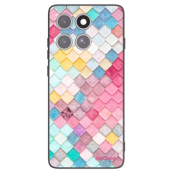 Picasee Μαύρη θήκη σιλικόνης για Motorola Edge 60 Fusion - Colorful roof