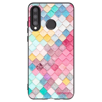 Picasee Μαύρη θήκη σιλικόνης για Huawei P30 Lite - Colorful roof