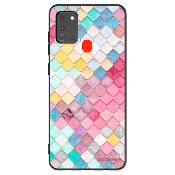 Picasee Μαύρη θήκη σιλικόνης για Samsung Galaxy A21s - Colorful roof