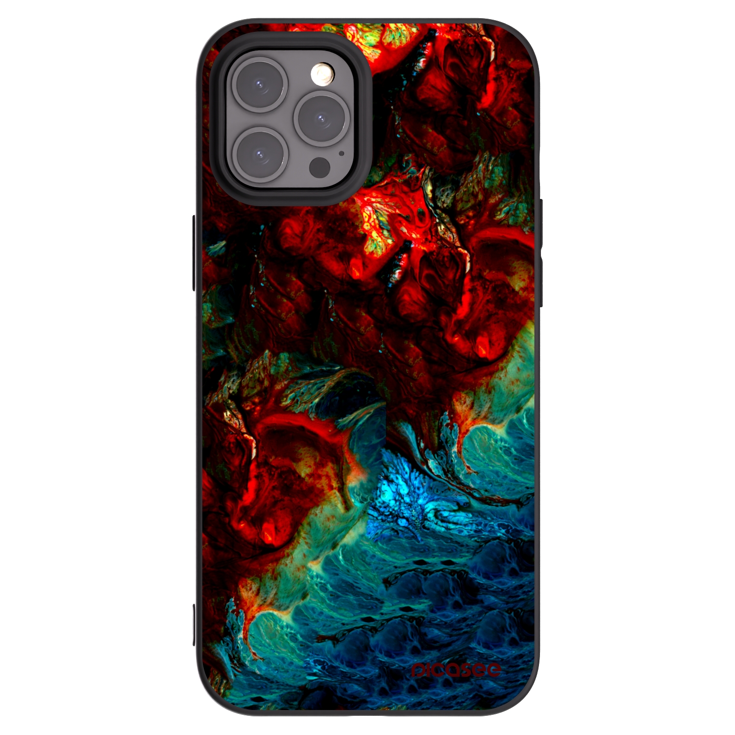 Picasee Μαύρη θήκη σιλικόνης για Apple iPhone 12 Pro Max - Universe