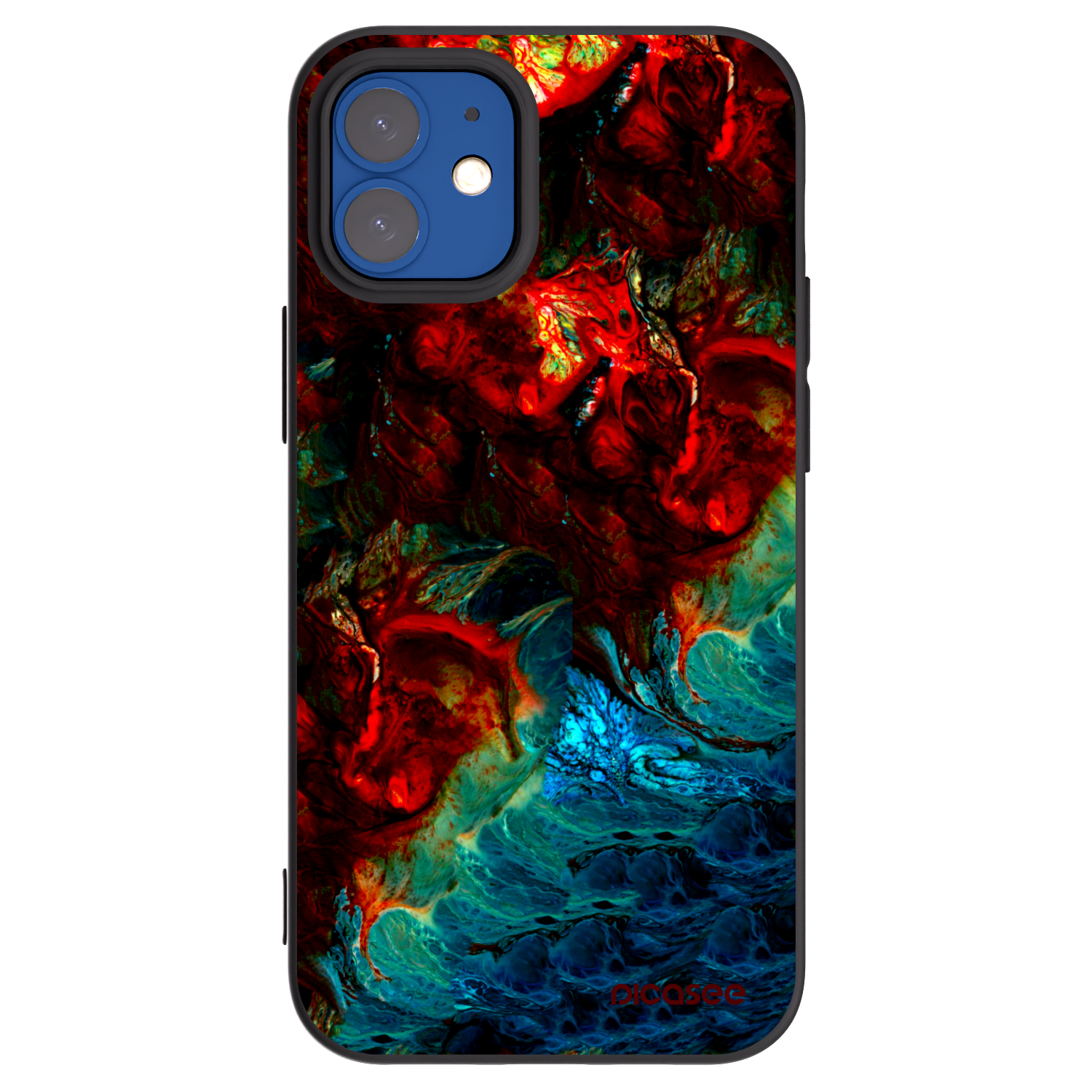 Picasee Μαύρη θήκη σιλικόνης για Apple iPhone 12 mini - Universe