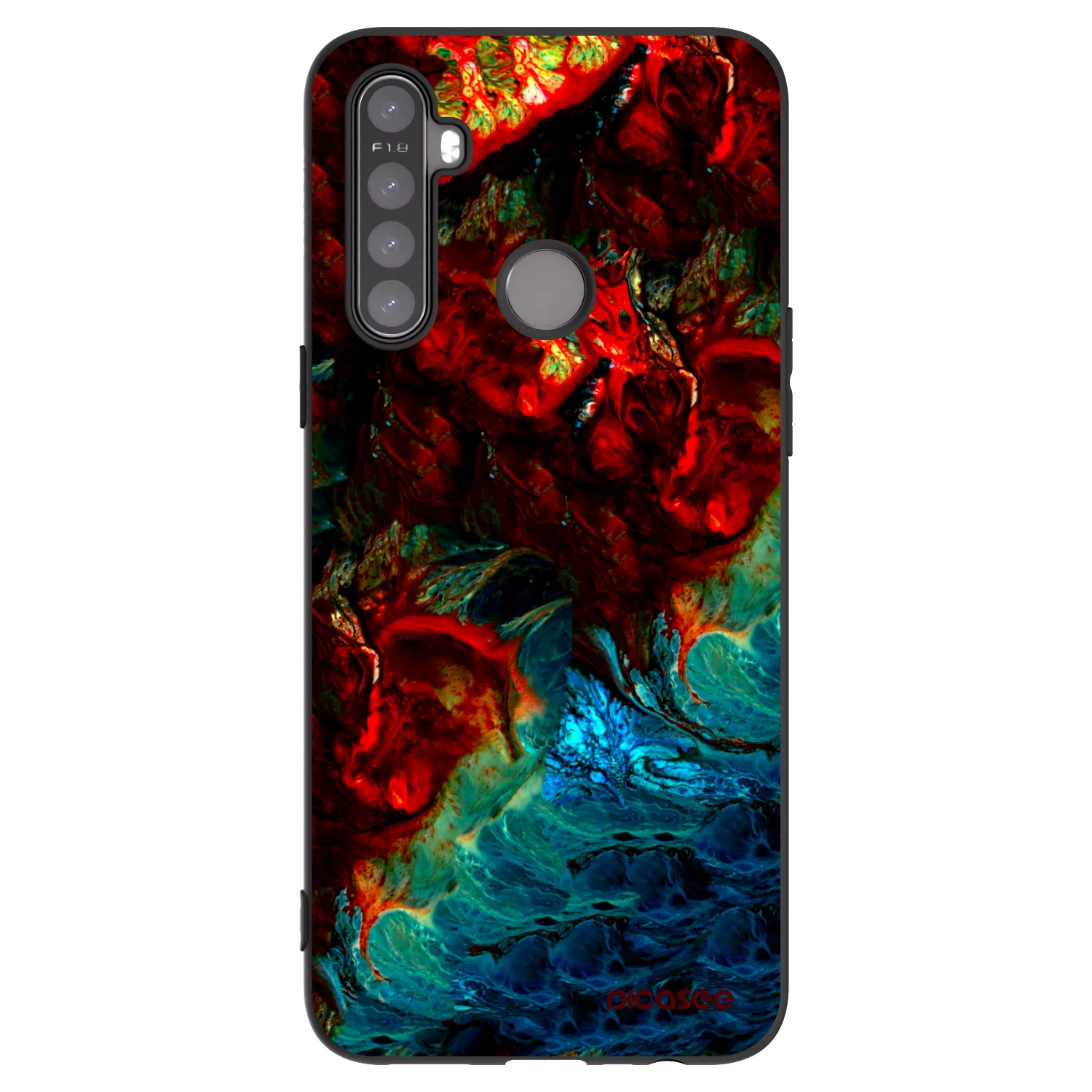 Picasee Μαύρη θήκη σιλικόνης για Realme 5 - Universe