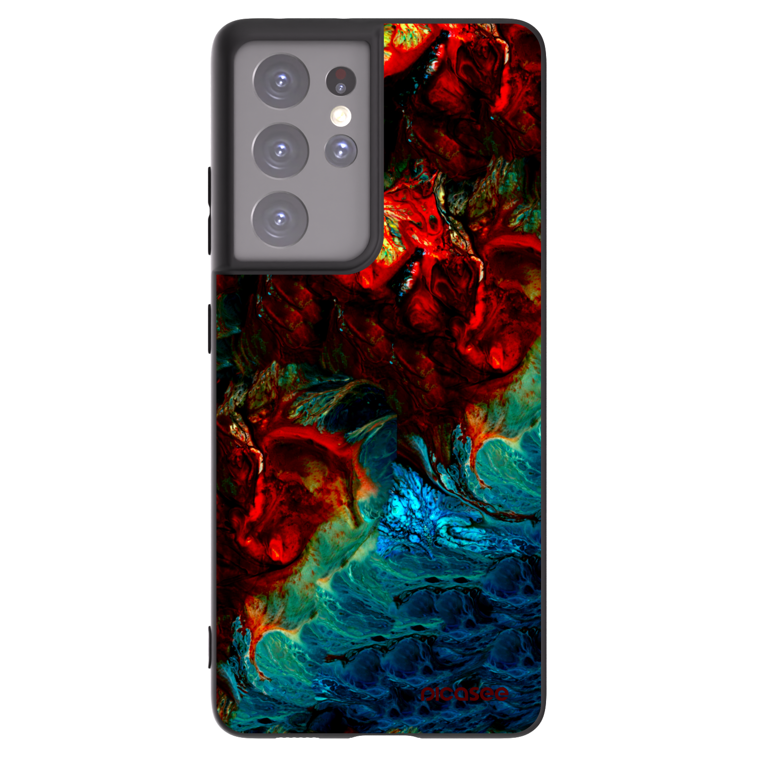 Picasee Μαύρη θήκη σιλικόνης για Samsung Galaxy S21 Ultra 5G G998B - Universe