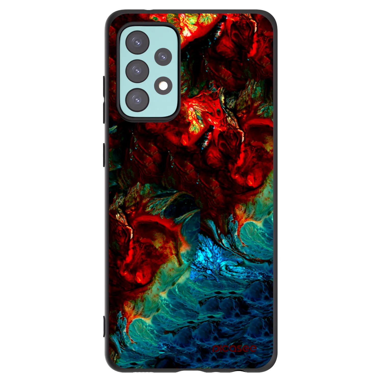 Picasee Μαύρη θήκη σιλικόνης για Samsung Galaxy A72 A725F - Universe
