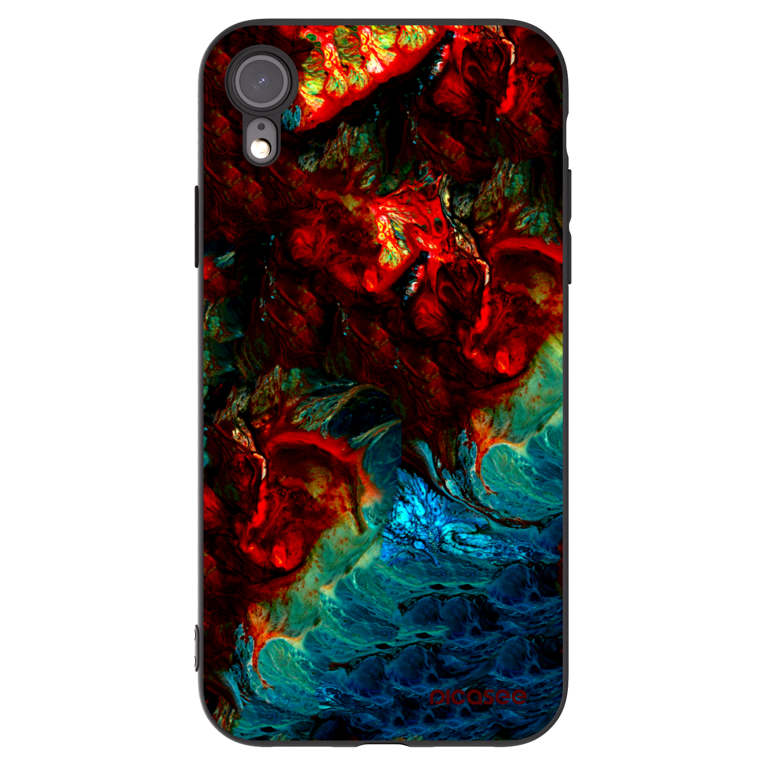 Picasee Μαύρη θήκη σιλικόνης για Apple iPhone XR - Universe