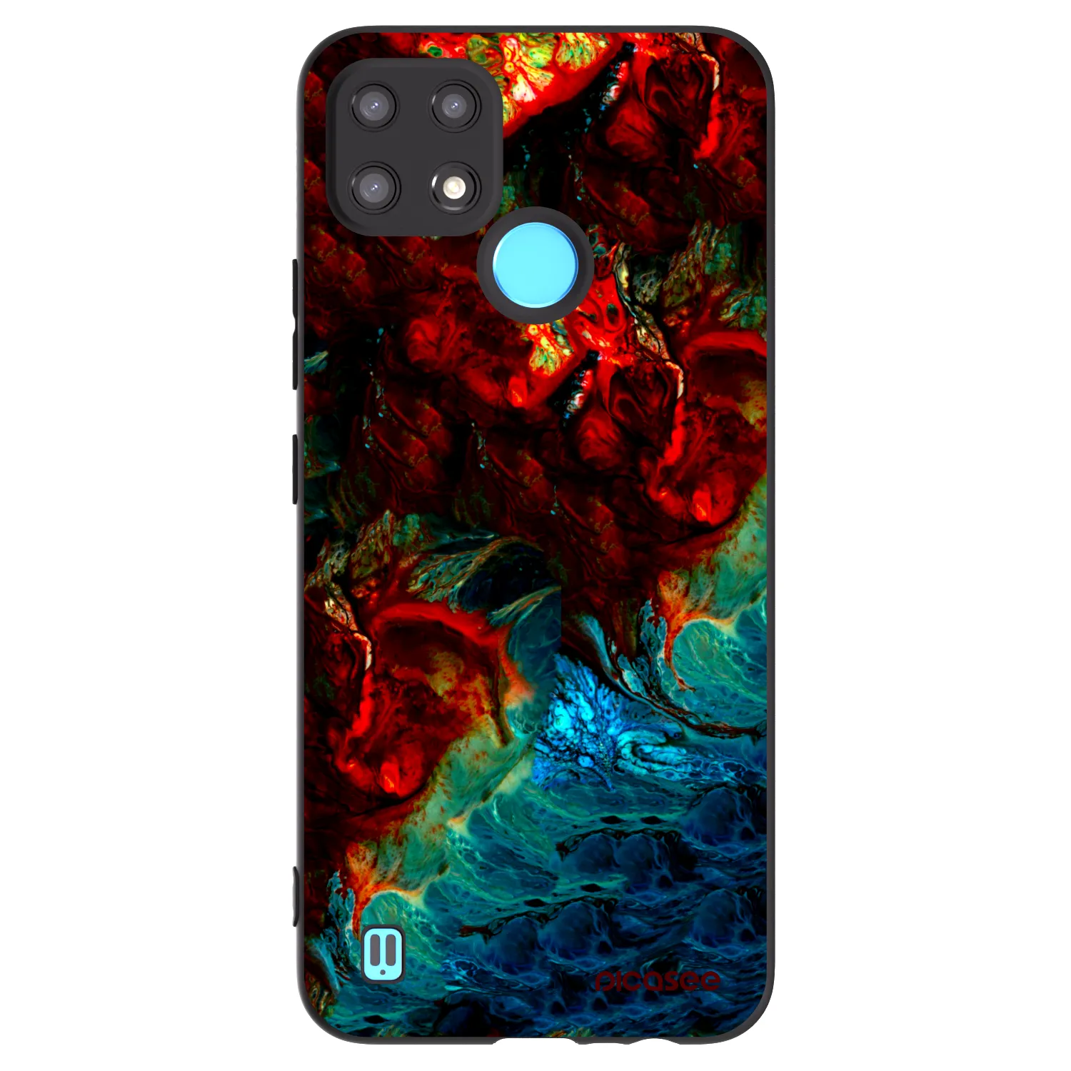 Picasee Μαύρη θήκη σιλικόνης για Realme C21 - Universe