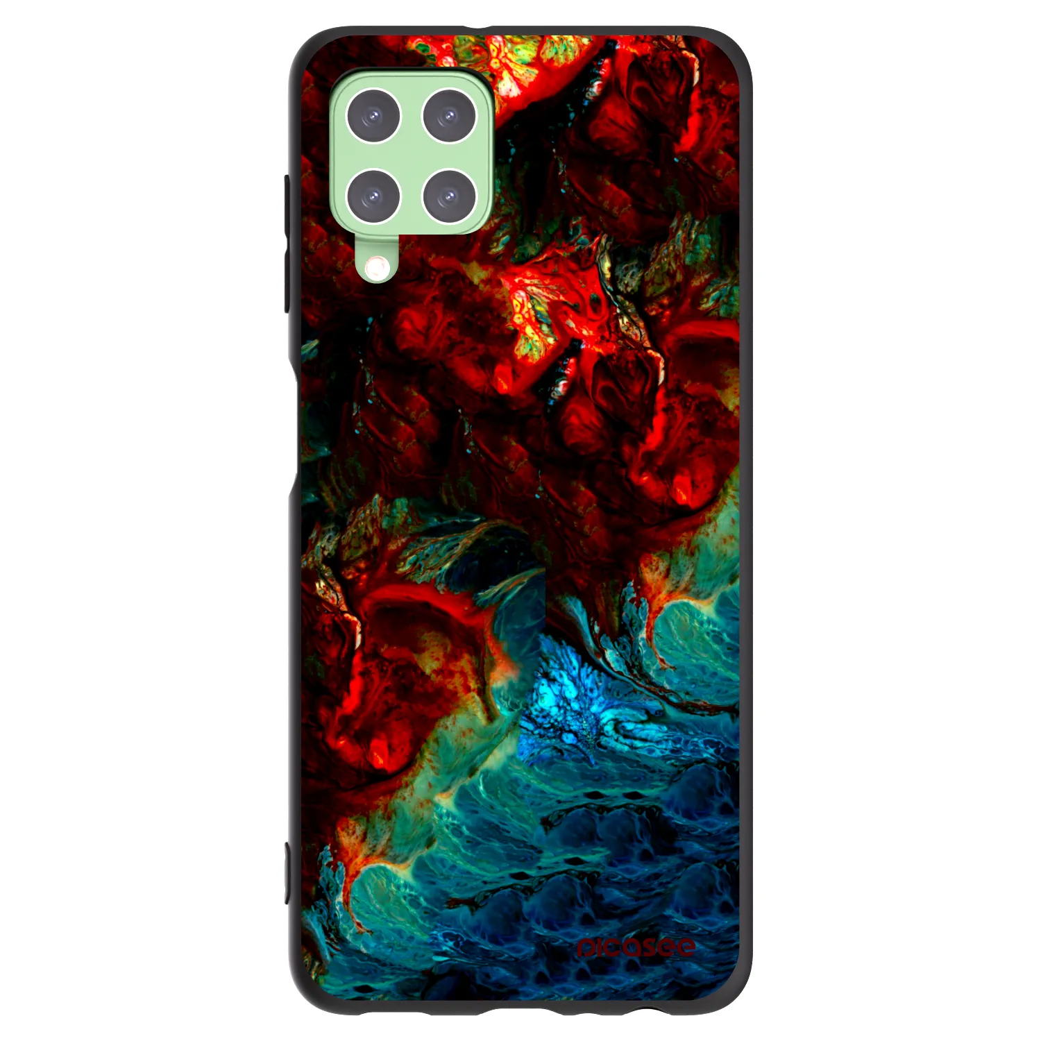 Picasee Μαύρη θήκη σιλικόνης για Samsung Galaxy A22 A225F 4G - Universe