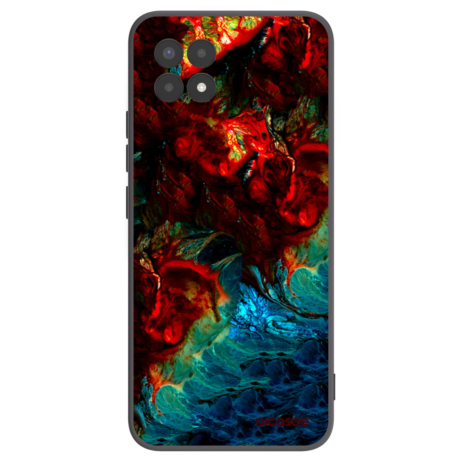 Picasee Μαύρη θήκη σιλικόνης για Realme 8i - Universe