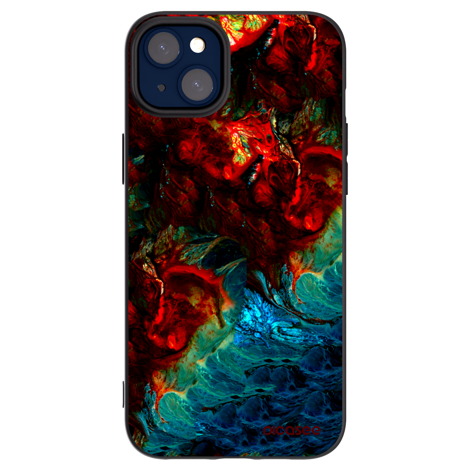Picasee Μαύρη θήκη σιλικόνης για Apple iPhone 14 Plus - Universe