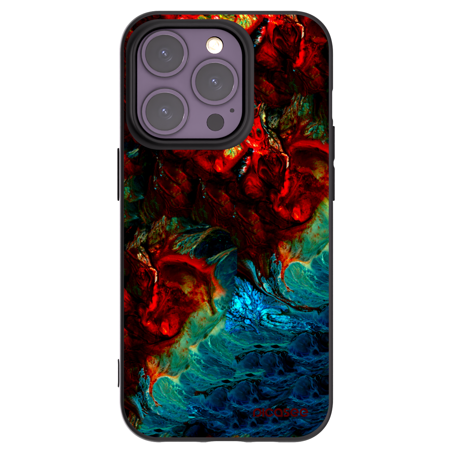 Picasee Μαύρη θήκη σιλικόνης για Apple iPhone 14 Pro - Universe