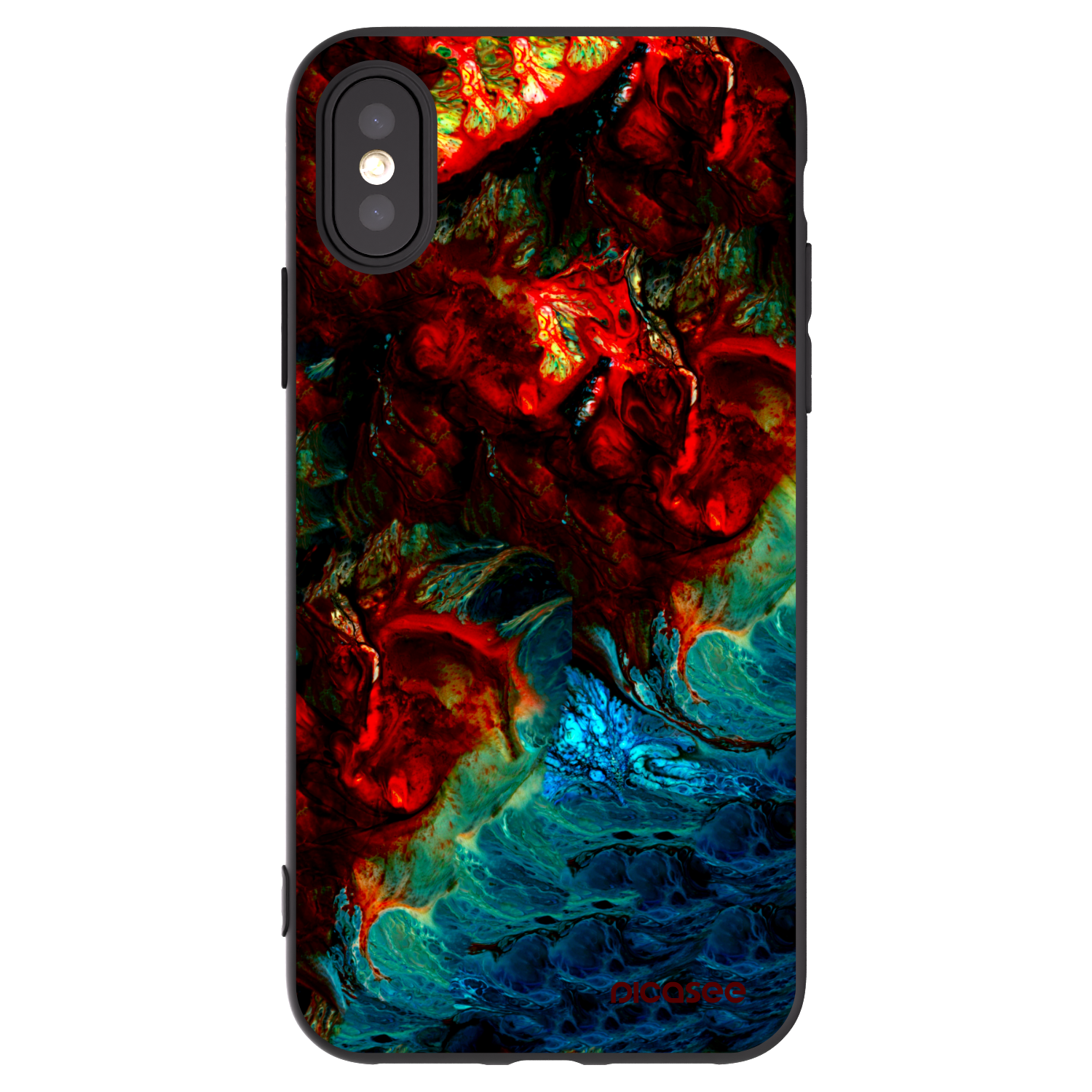 Picasee Μαύρη θήκη σιλικόνης για Apple iPhone X/XS - Universe