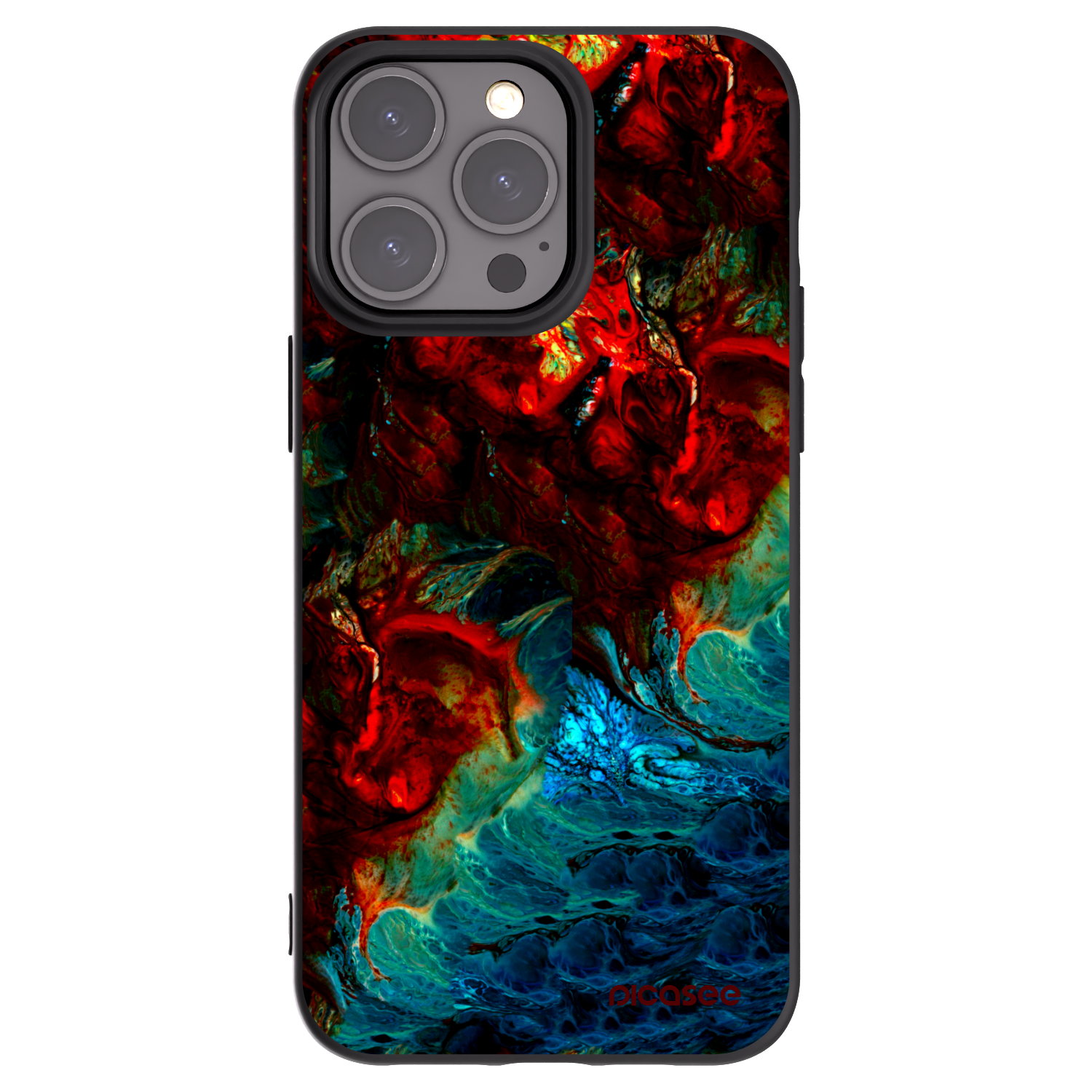 Picasee Μαύρη θήκη σιλικόνης για Apple iPhone 15 Pro Max - Universe