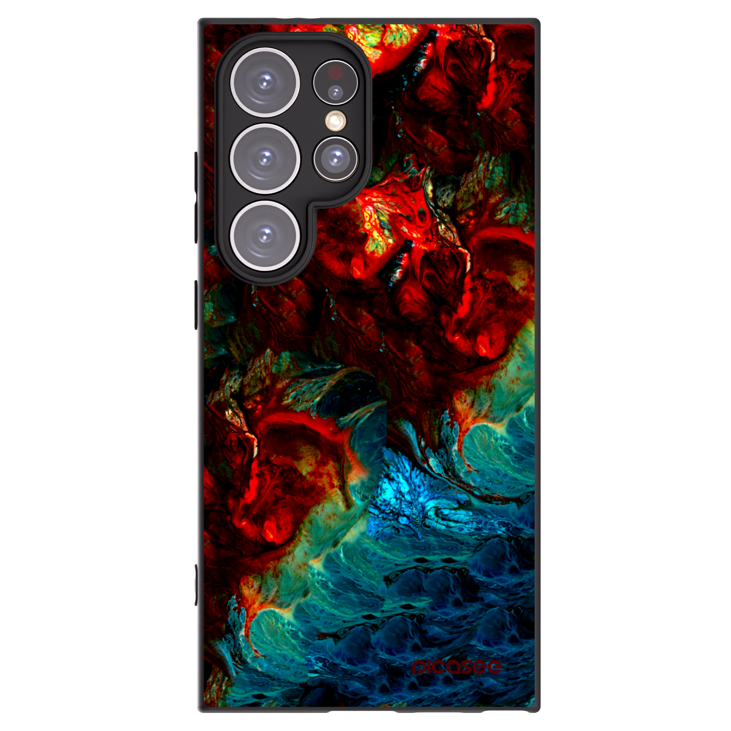 Picasee Μαύρη θήκη σιλικόνης για Samsung Galaxy S24 Ultra S928B 5G - Universe