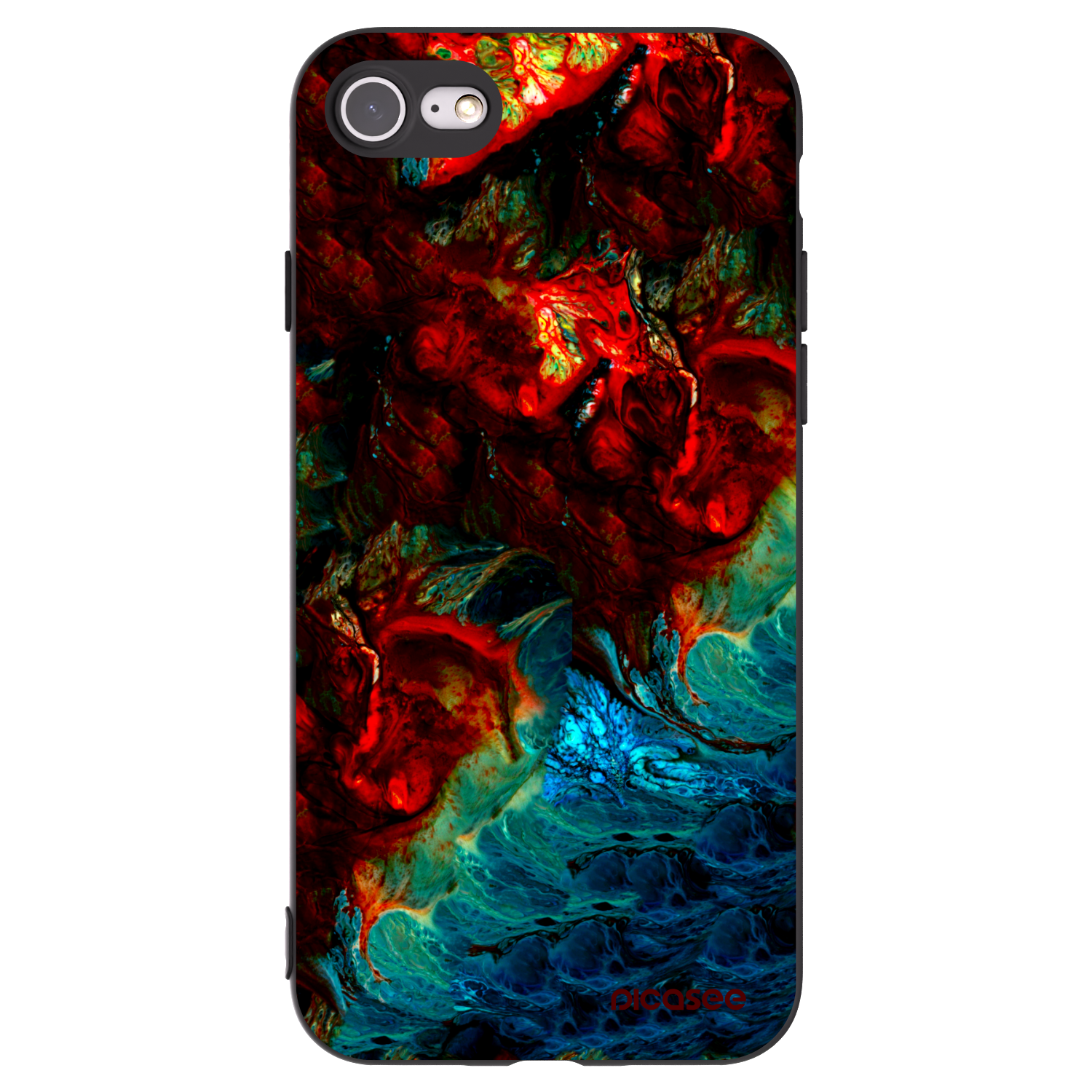 Picasee Μαύρη θήκη σιλικόνης για Apple iPhone 8 - Universe