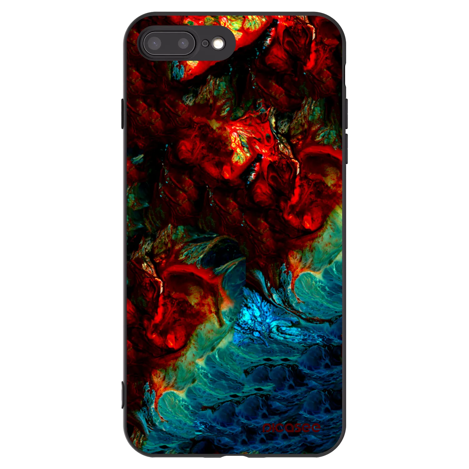 Picasee Μαύρη θήκη σιλικόνης για Apple iPhone 8 Plus - Universe