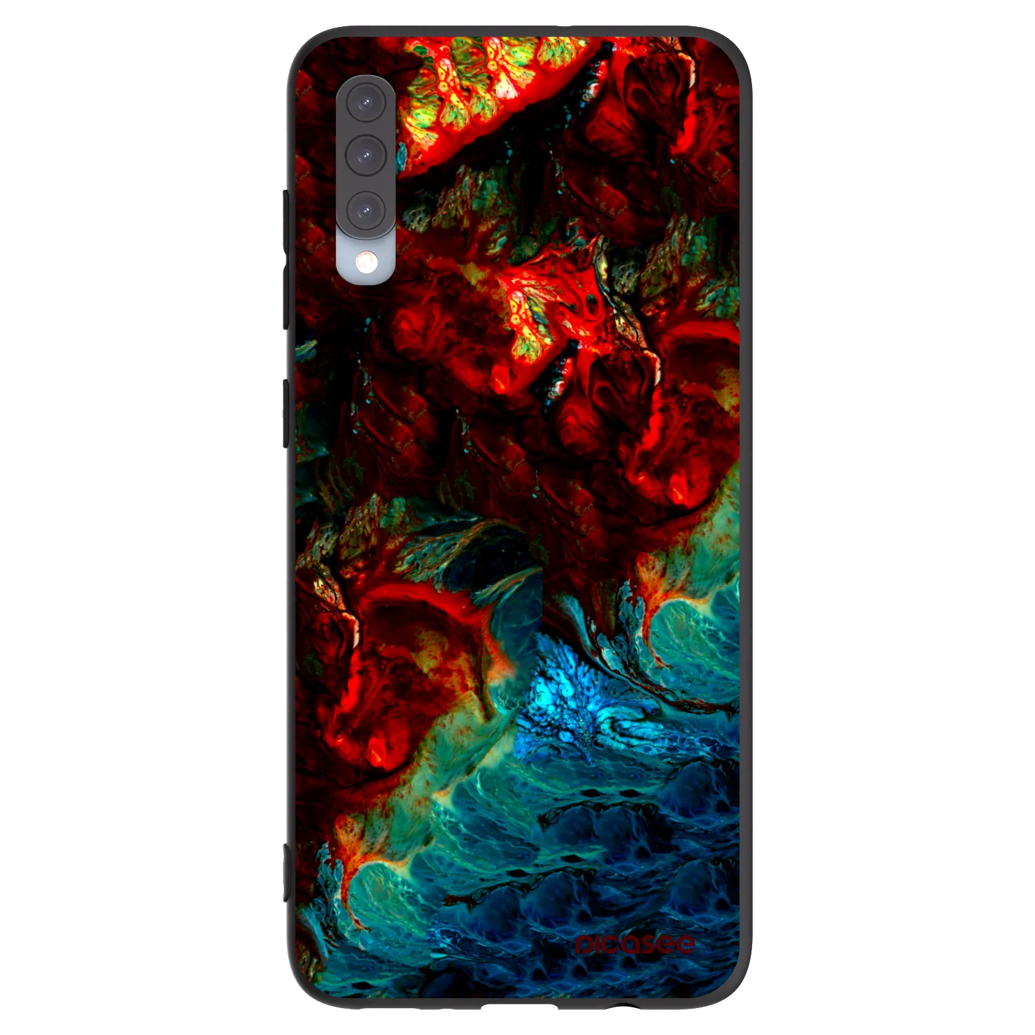 Picasee Μαύρη θήκη σιλικόνης για Samsung Galaxy A70 A705F - Universe