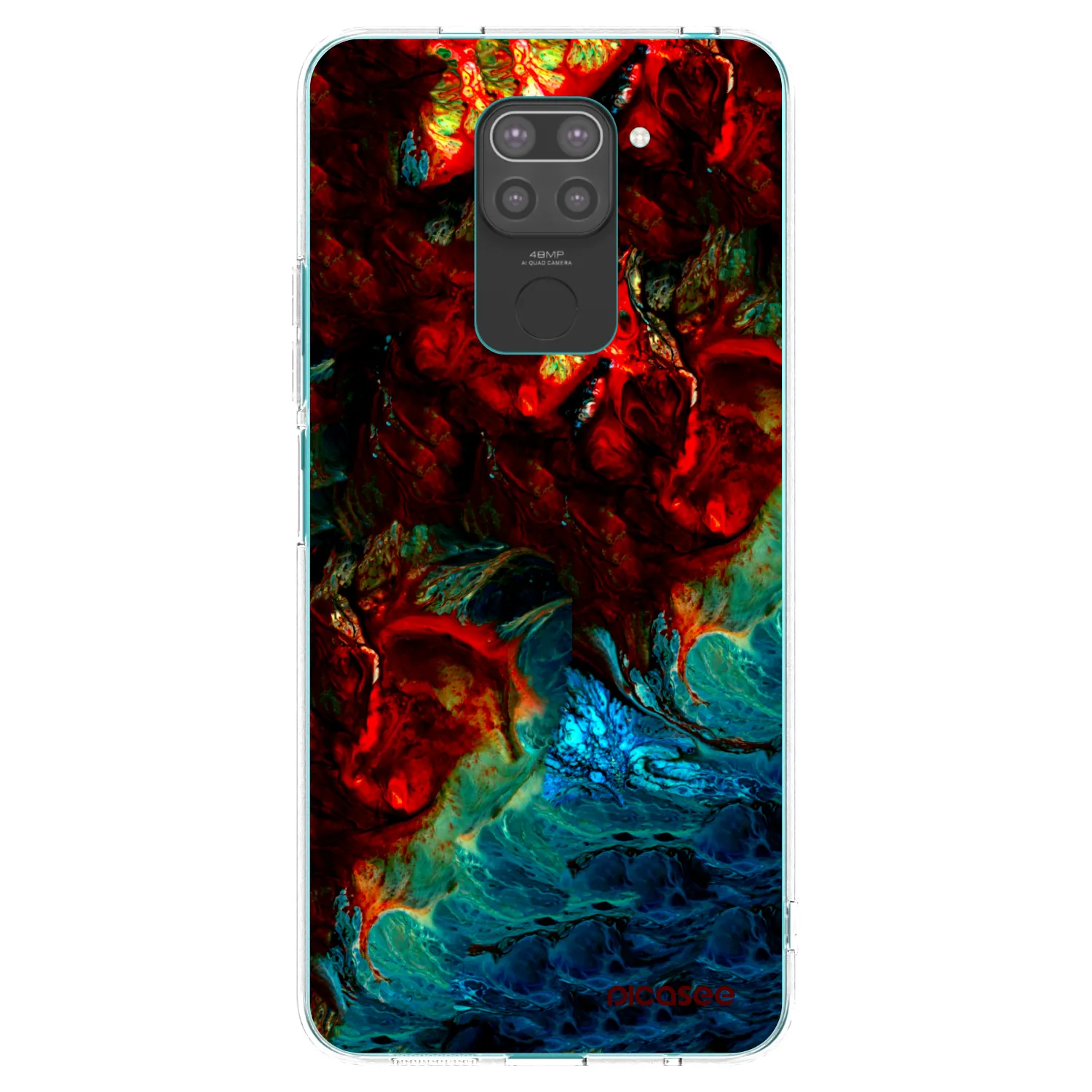 Picasee Μαύρη θήκη σιλικόνης για Xiaomi Redmi Note 9 - Universe