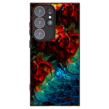Picasee Μαύρη θήκη σιλικόνης για Samsung Galaxy S23 Ultra 5G - Universe