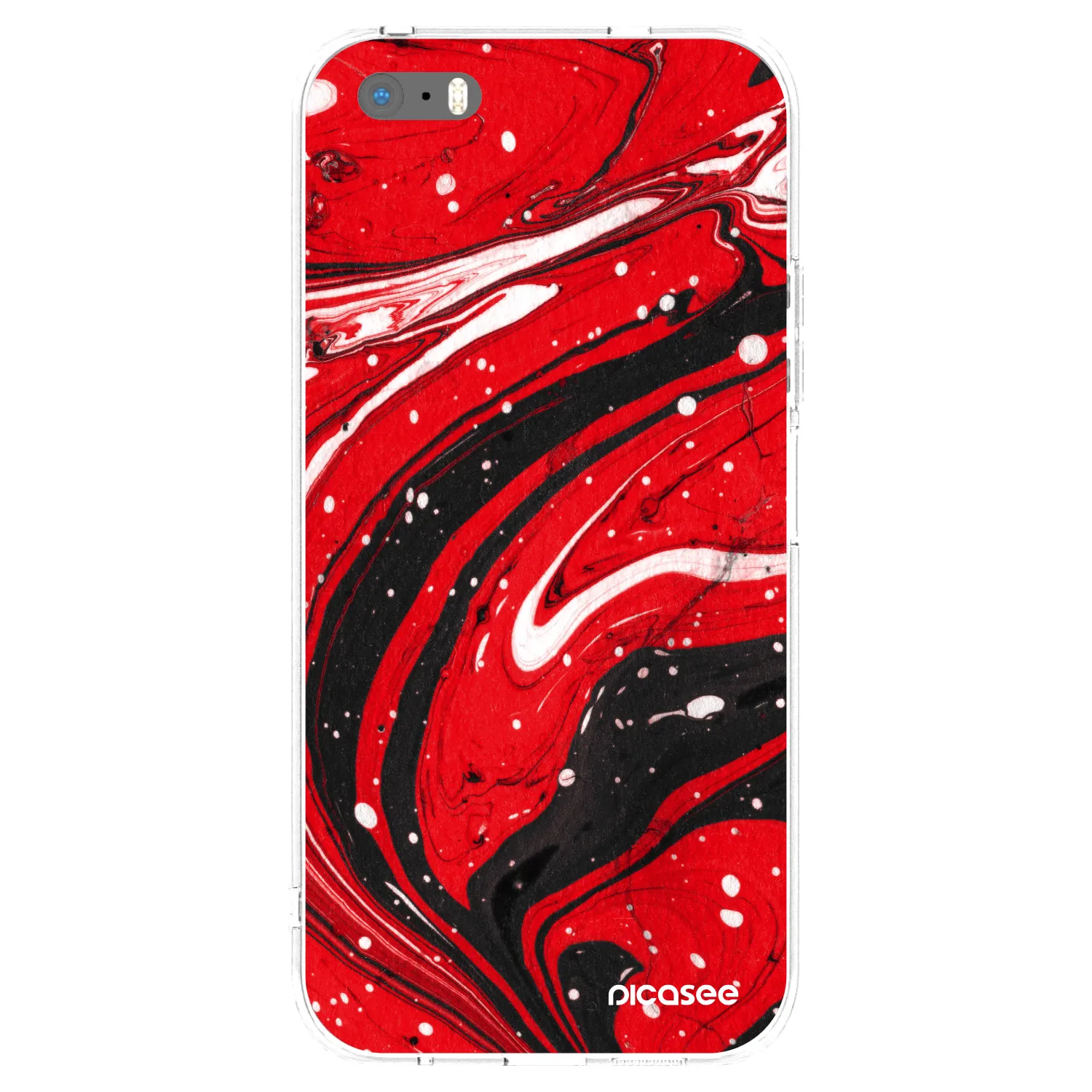 Picasee διαφανής θήκη σιλικόνης Apple iPhone 5/5S/SE - Red black