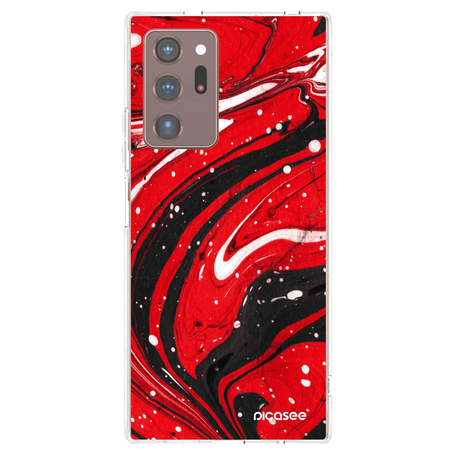 Picasee διαφανής θήκη σιλικόνης Samsung Galaxy Note 20 Ultra - Red black