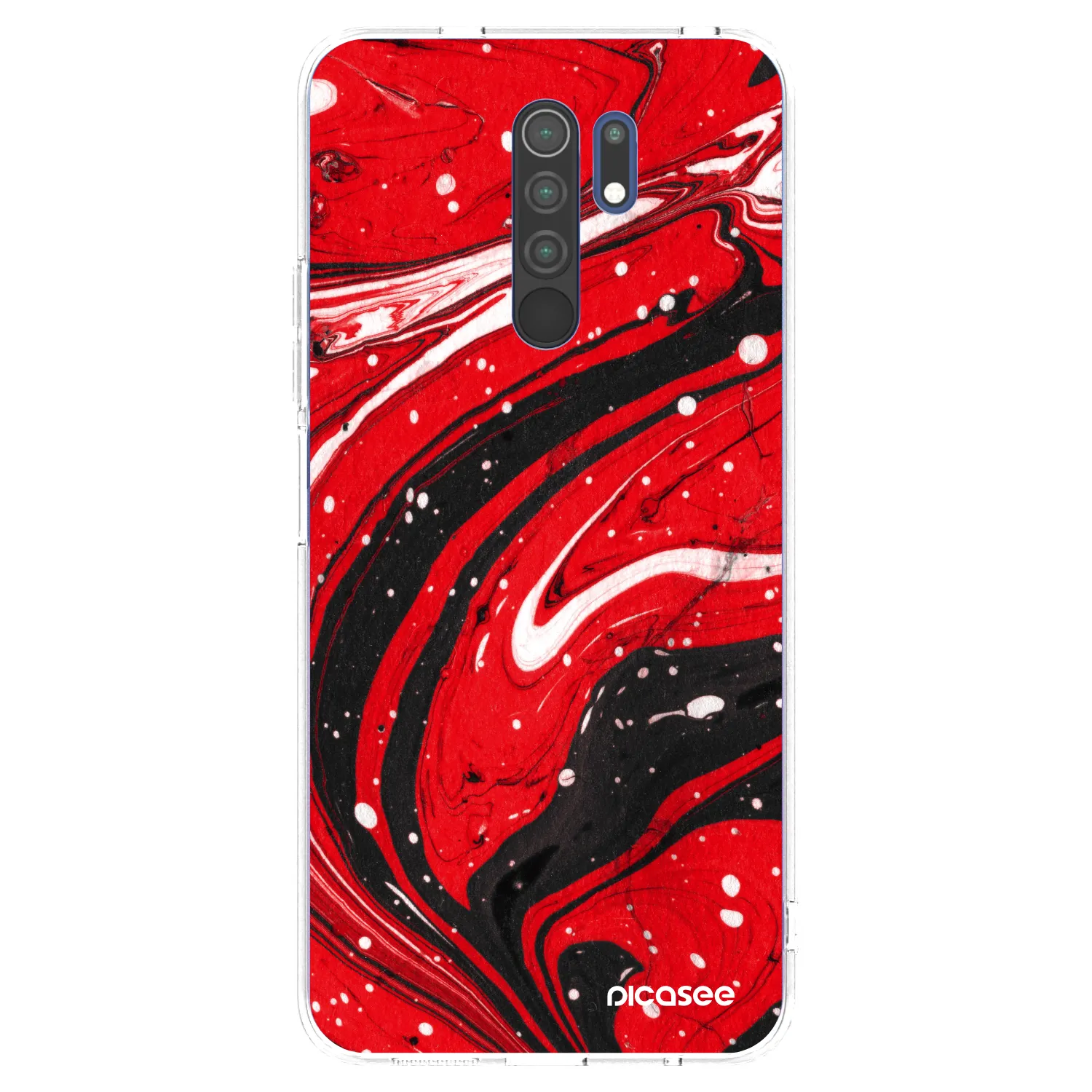 Picasee διαφανής θήκη σιλικόνης Xiaomi Redmi 9 - Red black
