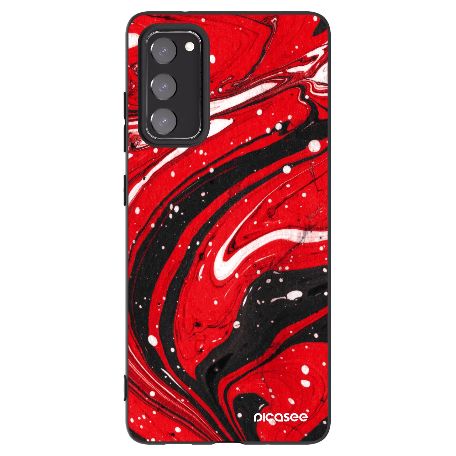 Picasee Μαύρη θήκη σιλικόνης για Samsung Galaxy S20 FE - Red black