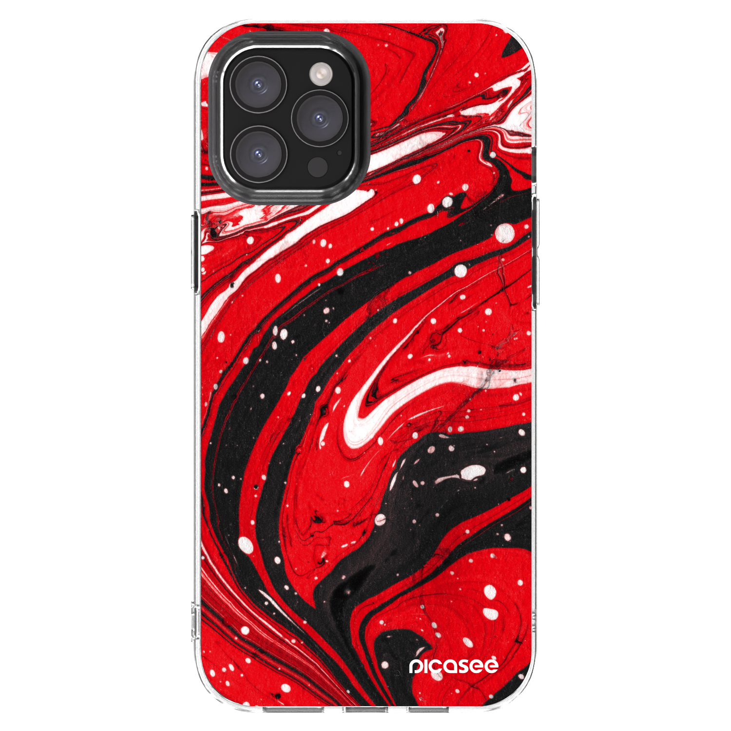 Picasee διαφανής θήκη σιλικόνης Apple iPhone 12 Pro Max - Red black