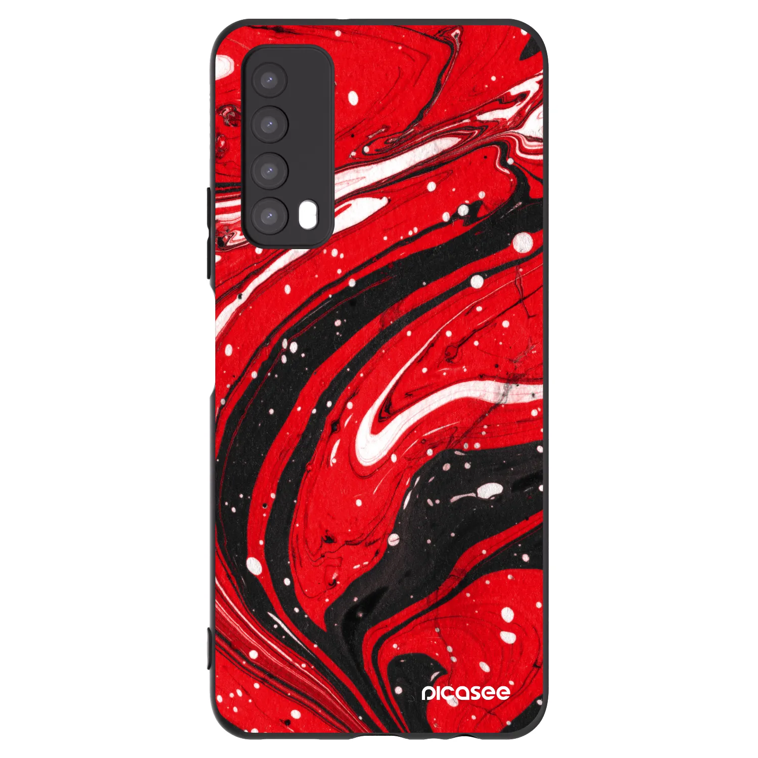 Picasee Μαύρη θήκη σιλικόνης για Huawei P Smart 2021 - Red black