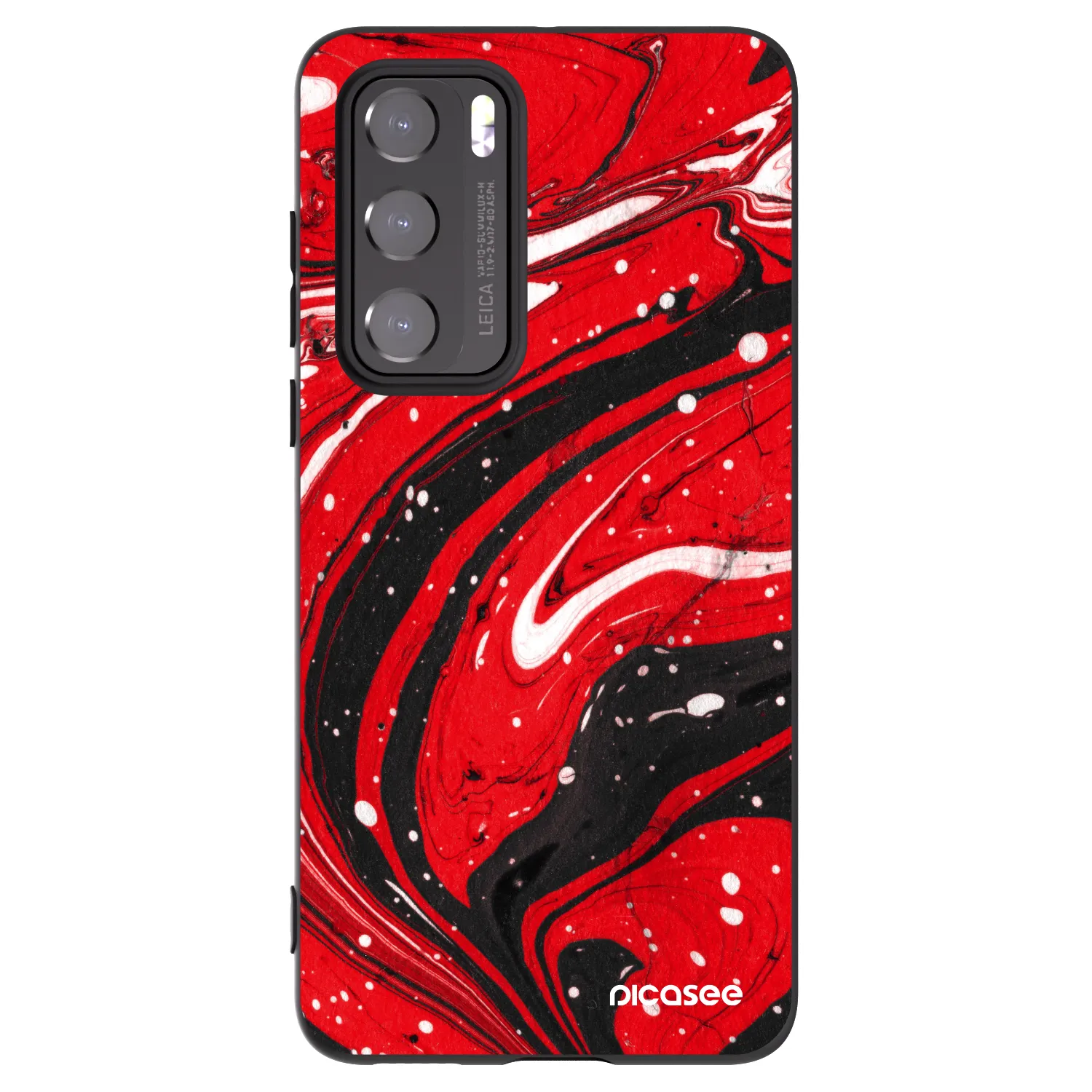 Picasee Μαύρη θήκη σιλικόνης για Huawei P40 - Red black