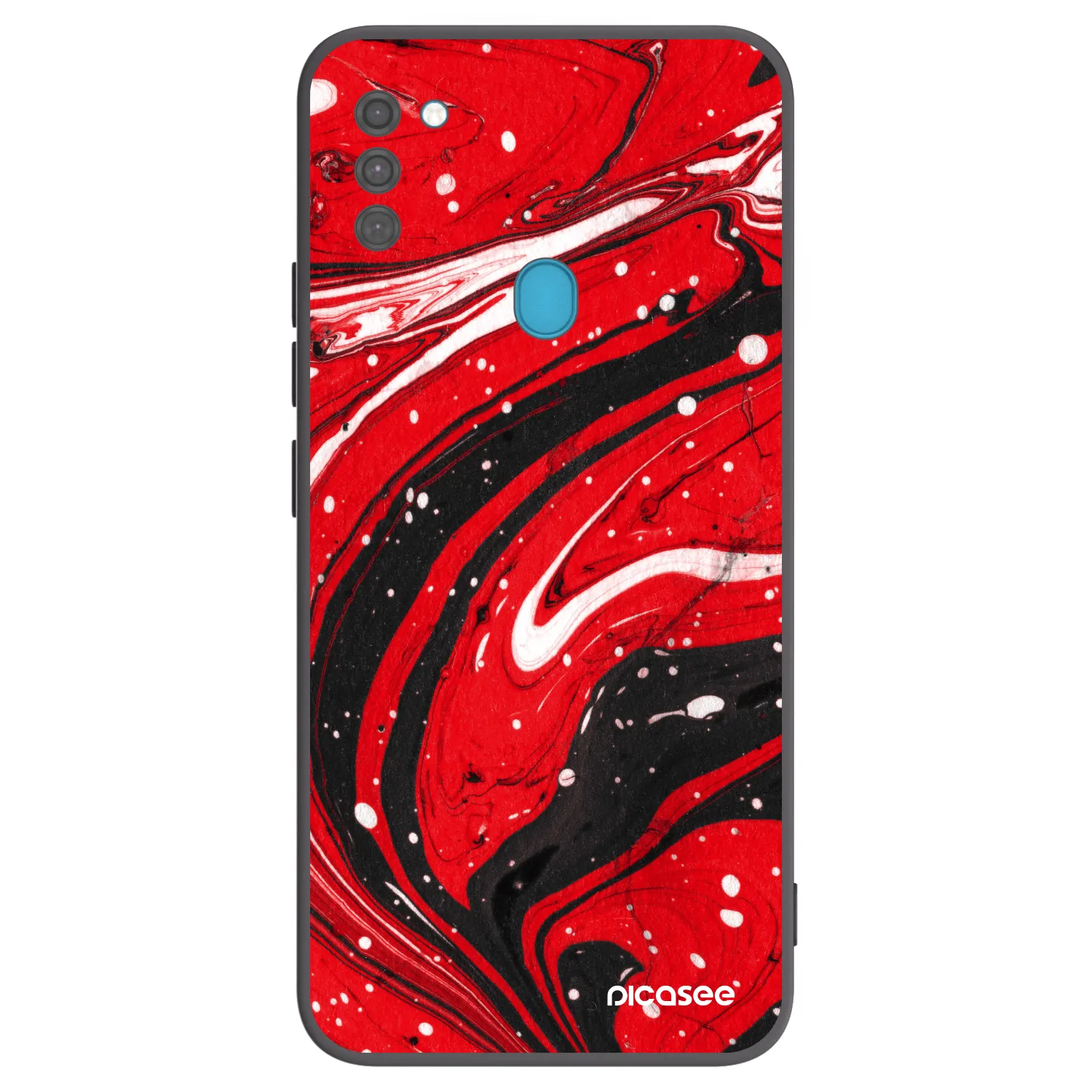 Picasee Μαύρη θήκη σιλικόνης για Samsung Galaxy M11 - Red black