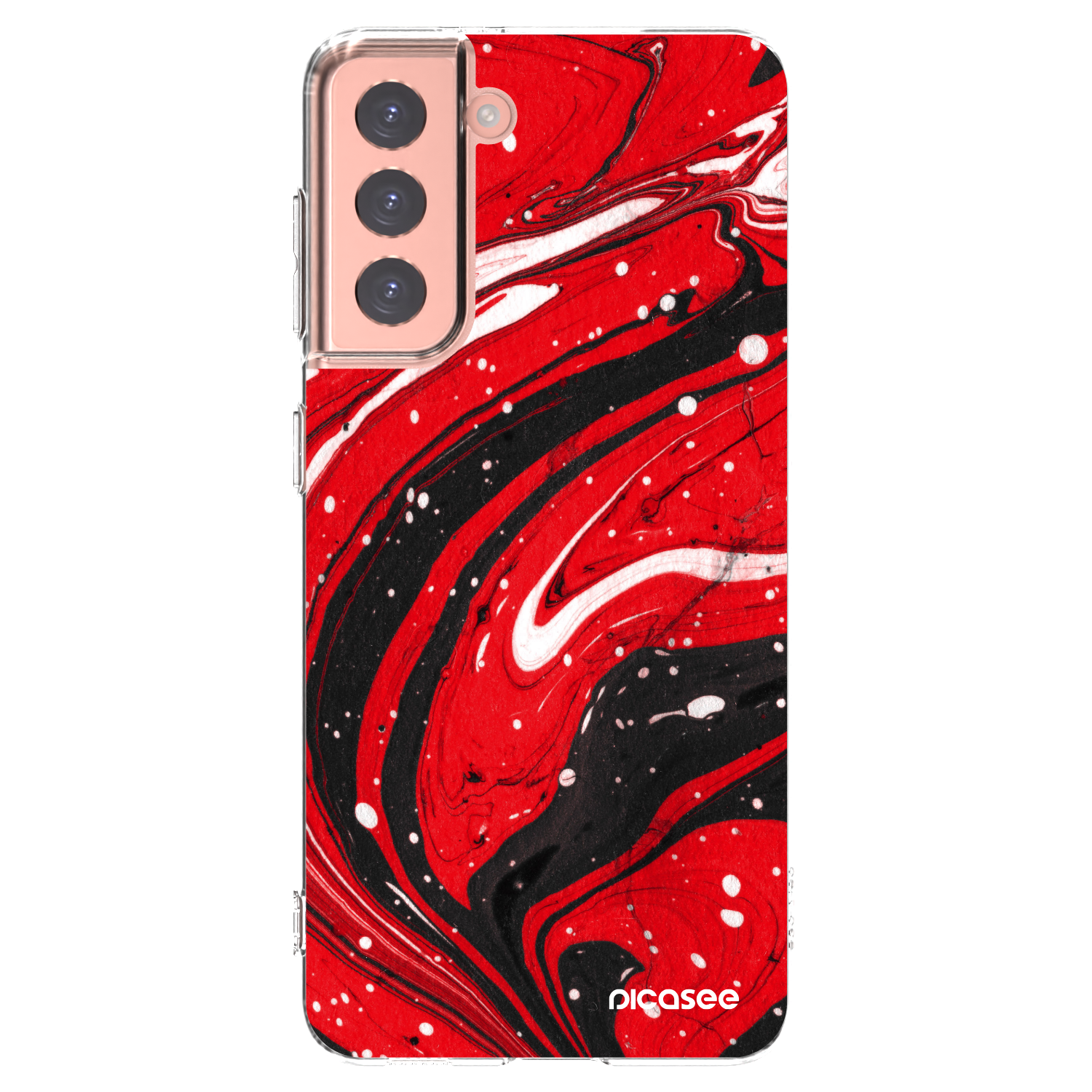 Picasee διαφανής θήκη σιλικόνης Samsung Galaxy S21 5G G991B - Red black