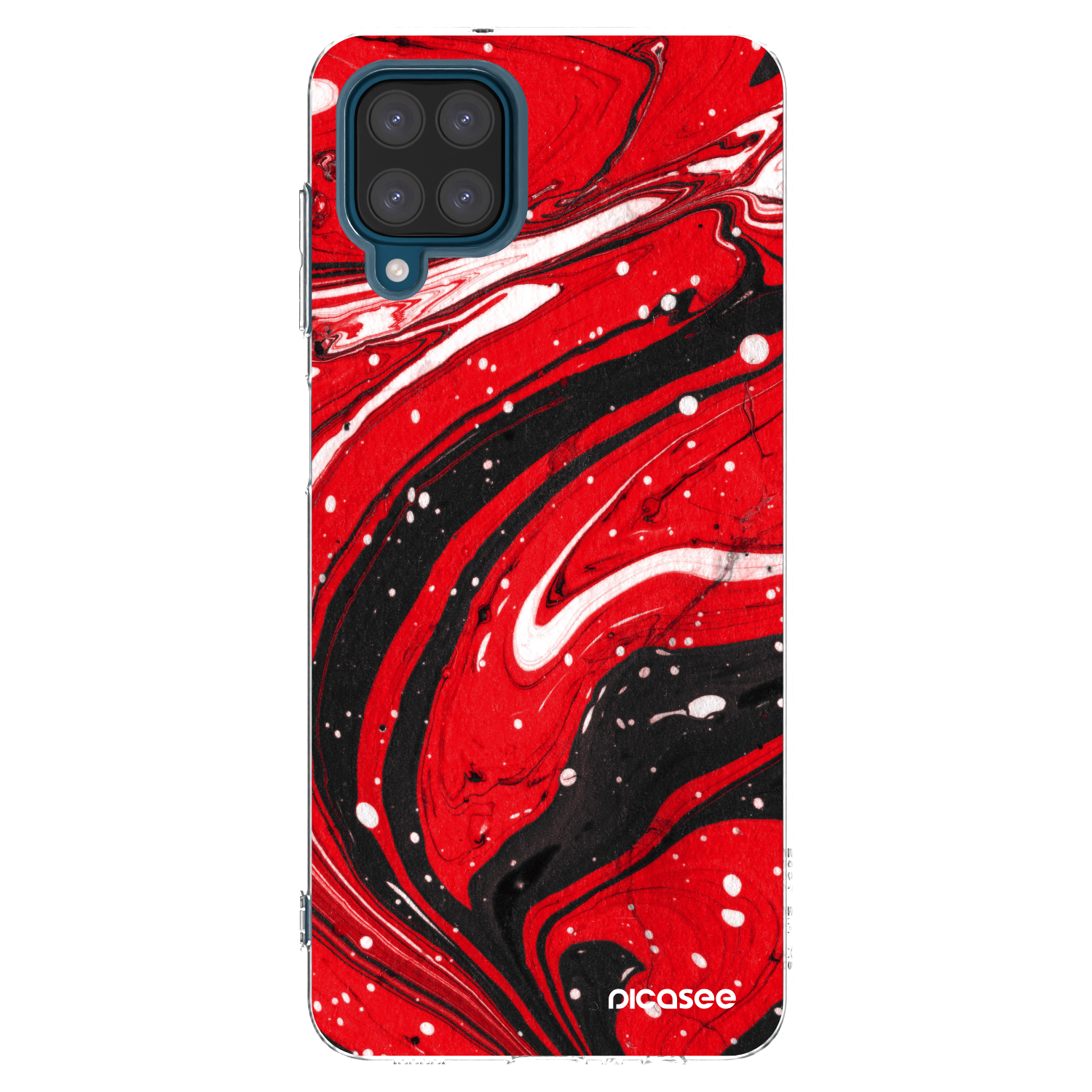 Picasee διαφανής θήκη σιλικόνης Samsung Galaxy A12 A125F - Red black