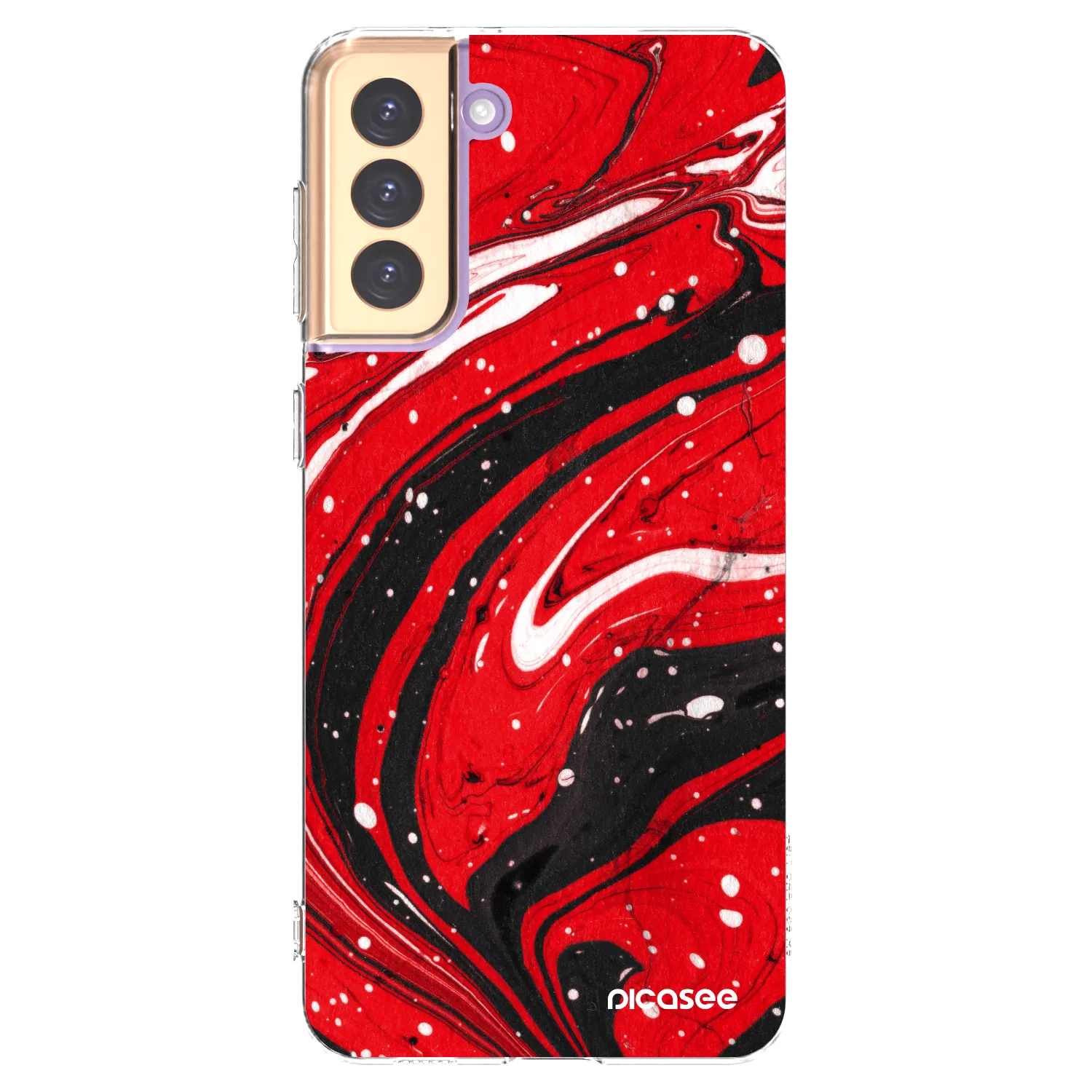 Picasee διαφανής θήκη σιλικόνης Samsung Galaxy S21+ 5G G996F - Red black