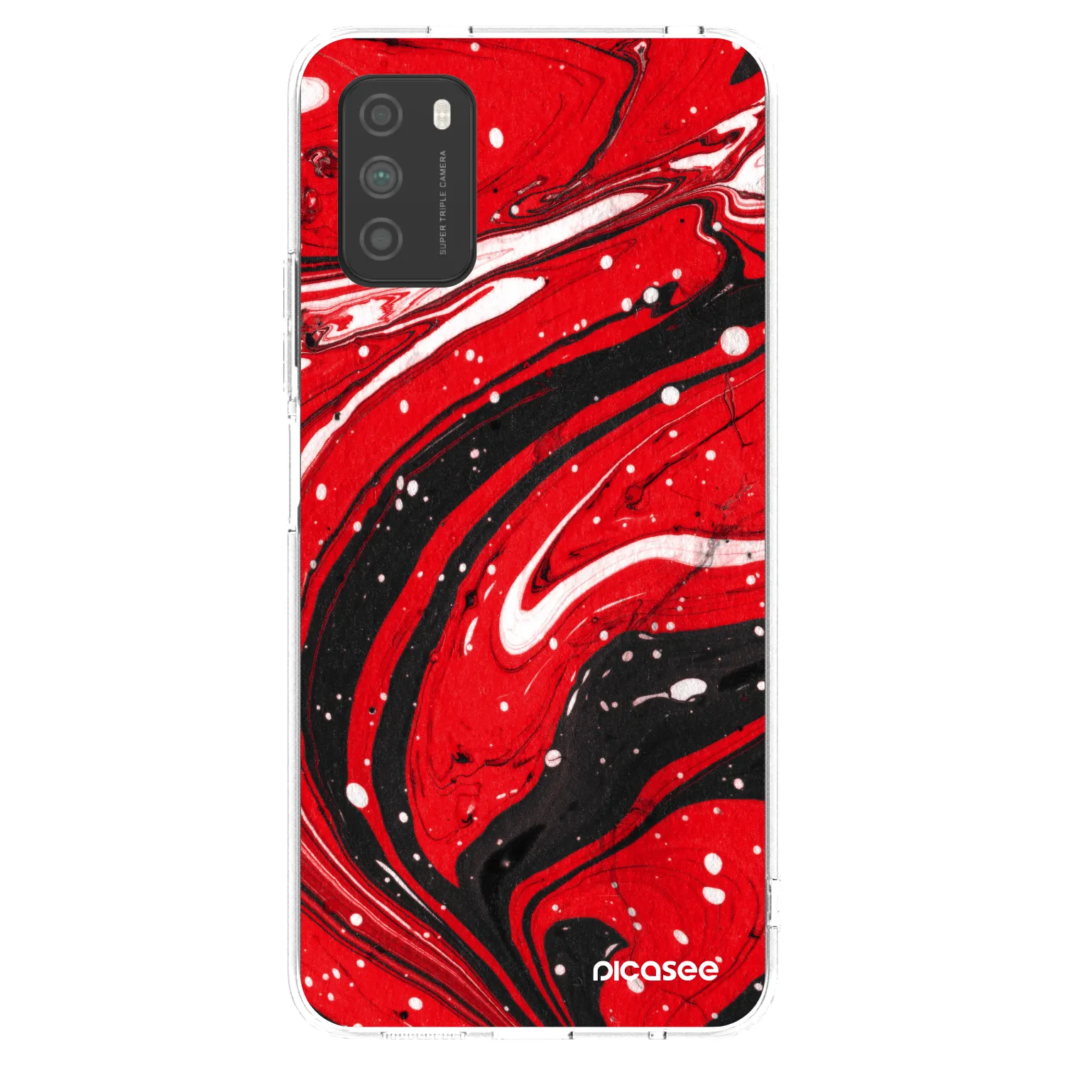 Picasee διαφανής θήκη σιλικόνης Xiaomi Poco M3 - Red black