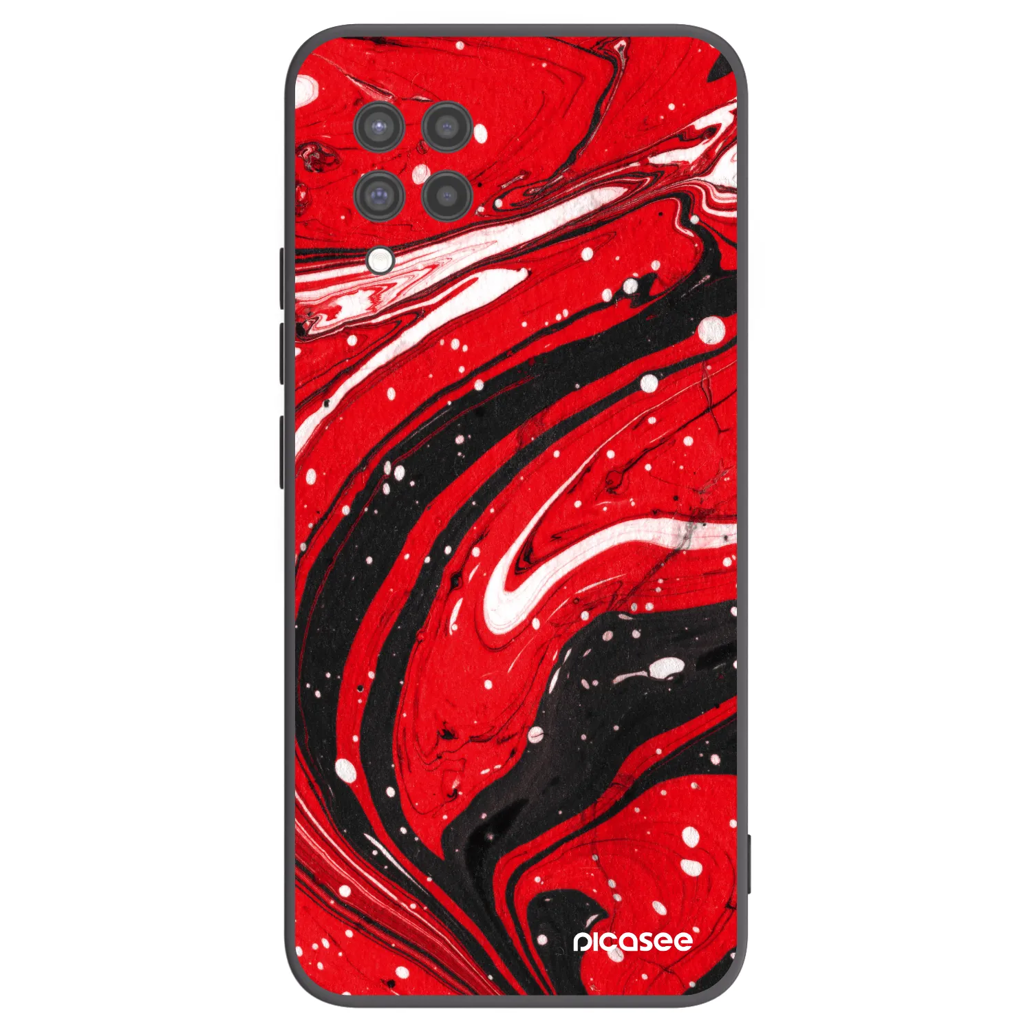 Picasee Μαύρη θήκη σιλικόνης για Samsung Galaxy A42 A426B - Red black