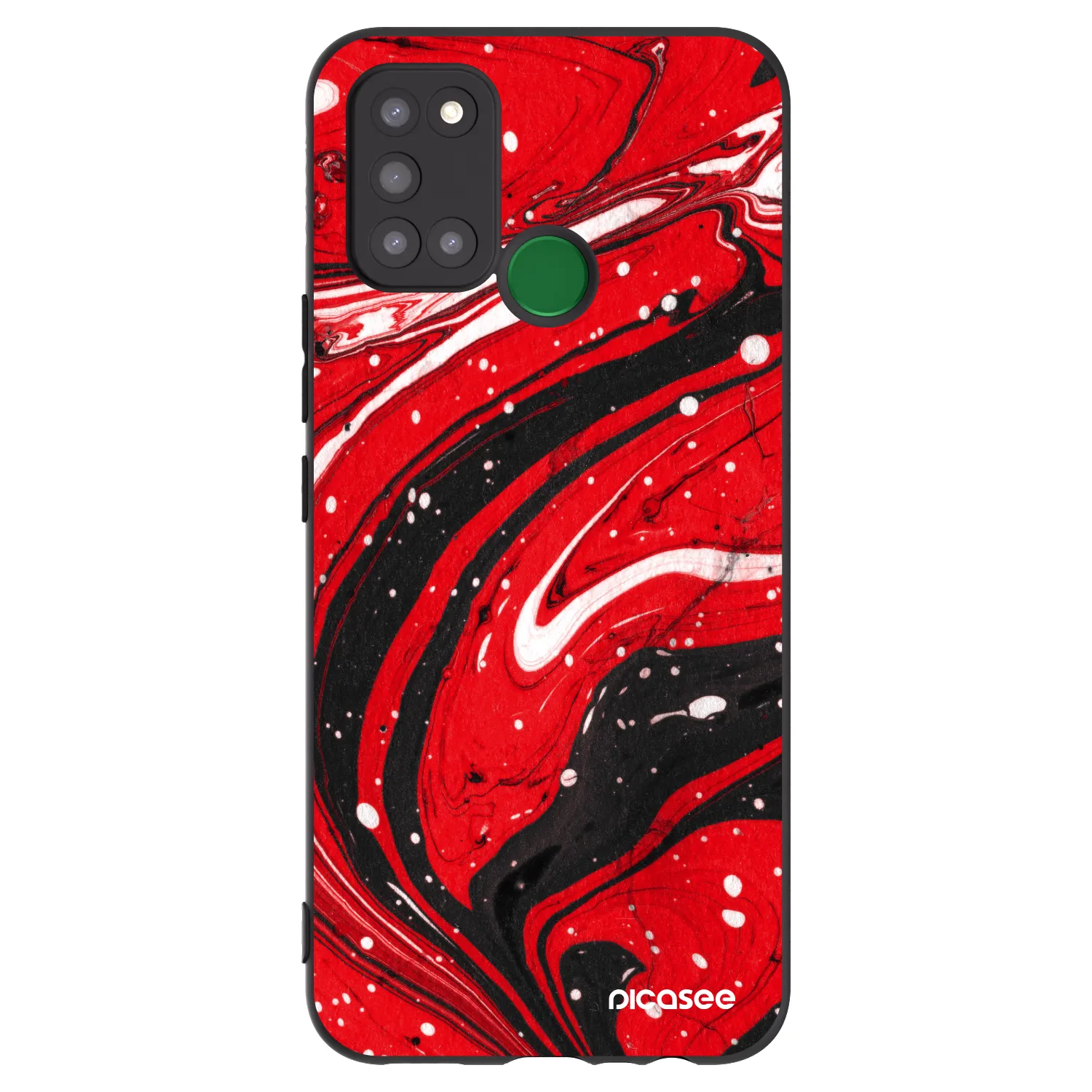 Picasee Μαύρη θήκη σιλικόνης για Realme 7i - Red black