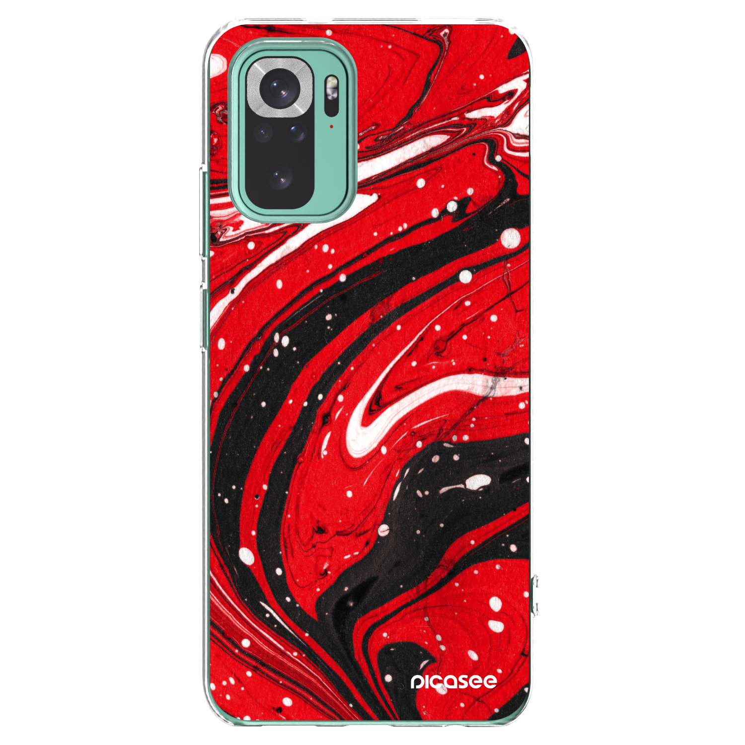 Picasee διαφανής θήκη σιλικόνης Xiaomi Redmi Note 10 Pro - Red black