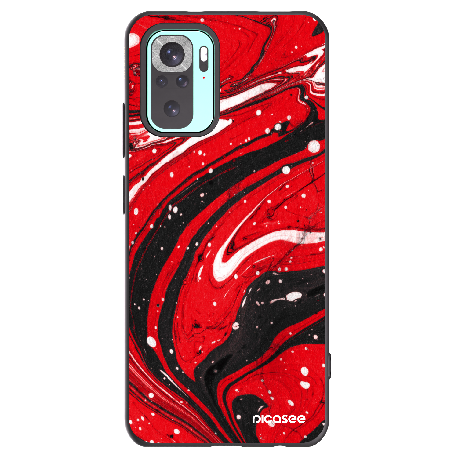 Picasee Μαύρη θήκη σιλικόνης για Xiaomi Redmi Note 10 Pro - Red black