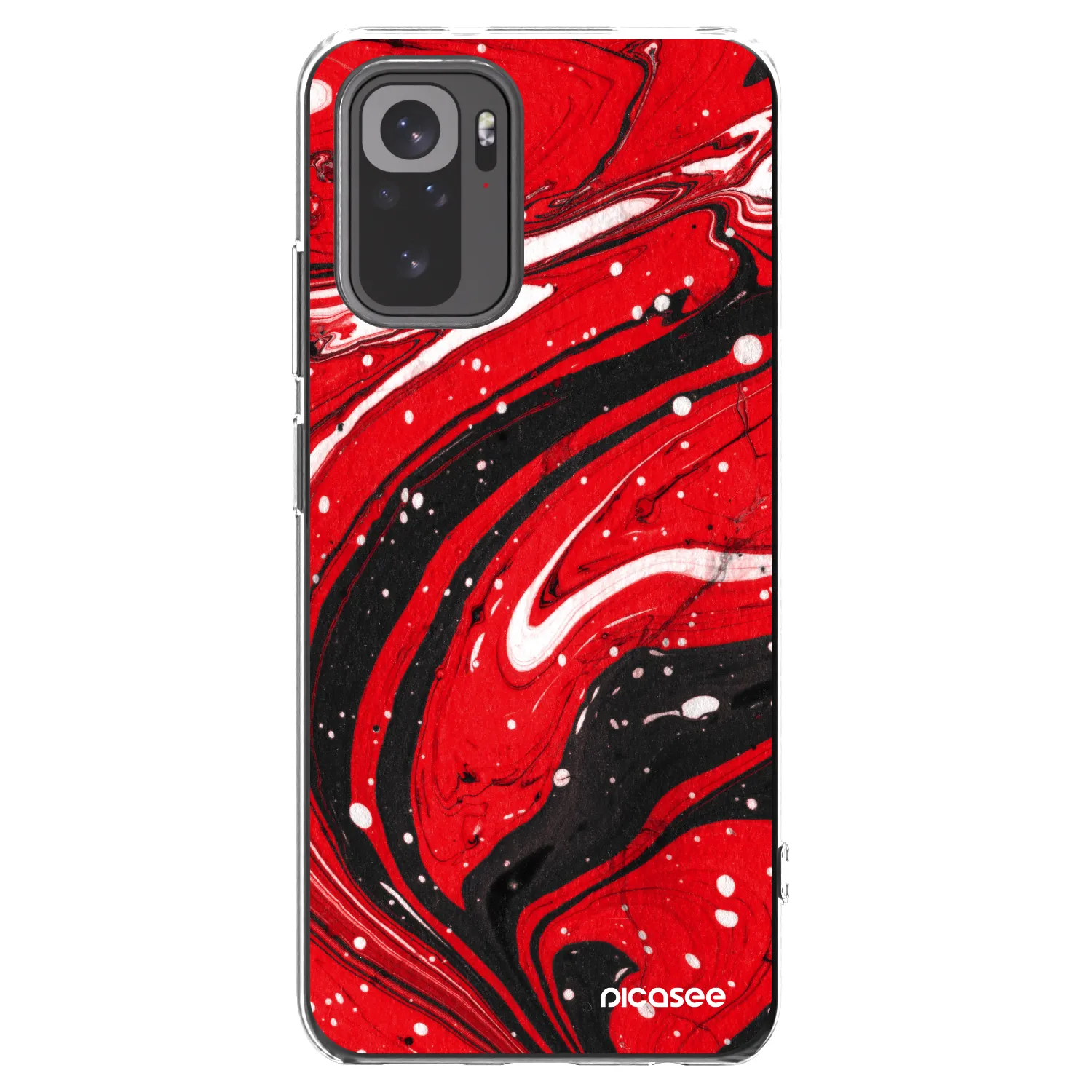 Picasee διαφανής θήκη σιλικόνης Xiaomi Redmi Note 10S - Red black